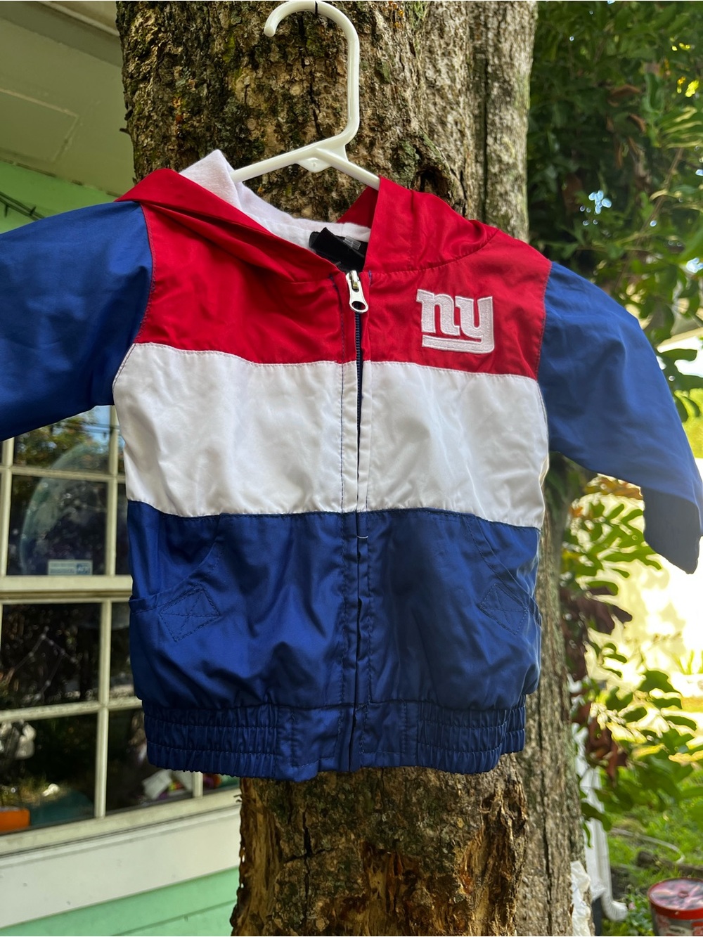 New York Giants Red White Blue Toddler Windbreaker Jacket